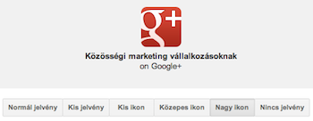 Google Plus jelvény weboldalra
