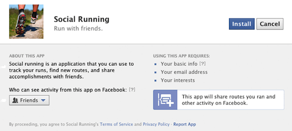 Új Facebook alkalmazás telepítés, engedélyezés képernyő