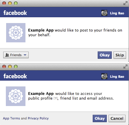 Facebook alkalmazás engedélyezés