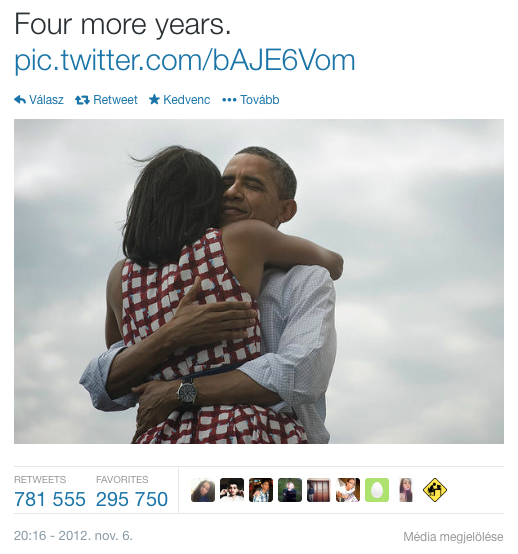 Obama tweetje, ami tegnapig csúcstartó volt