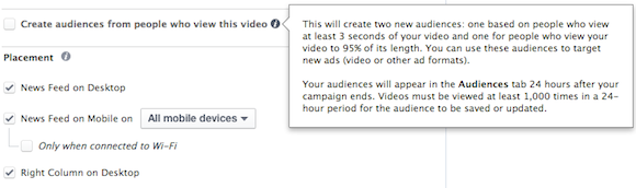 A Power Editorban már be is lehet állítani a Facebook videó remarketinget, ami két custom audience-et hoz létre