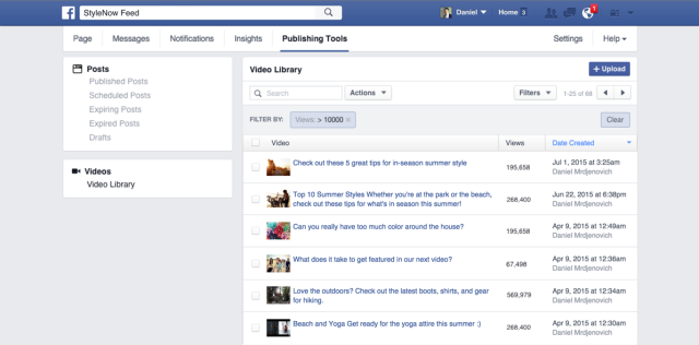 A Facebook videó könyvtár segít a videók kezelésében és csoportos módosításában