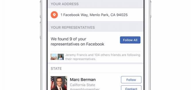 A Facebook segít abban, hogy felvegyük a kapcsolatot a megválasztott képviselőinkkel. Bár egyelőre csak az USÁ-ban.