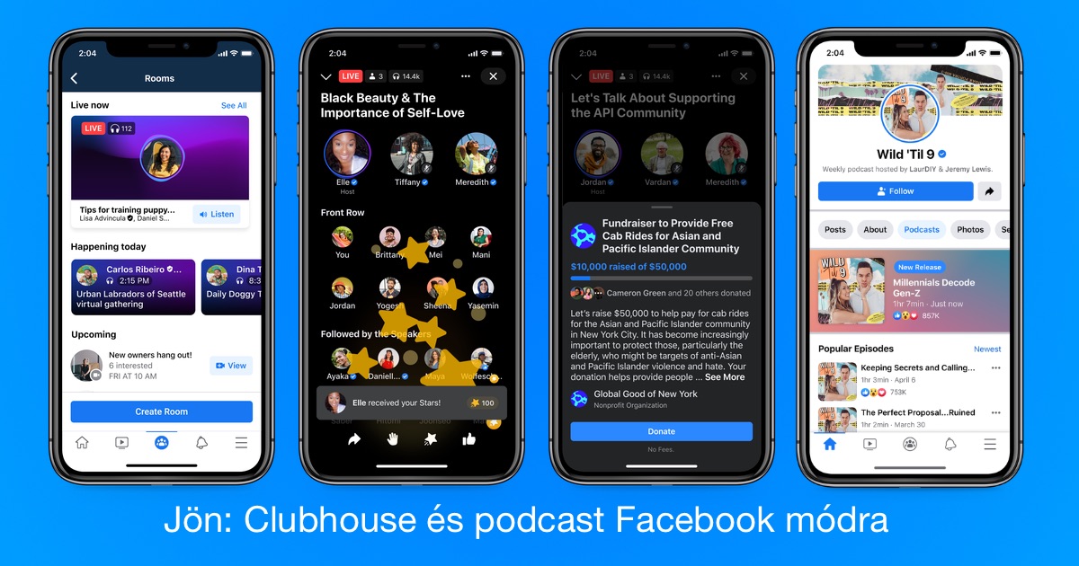 Jön a Clubhouse klón a Facebookra – a podcastekkel együtt