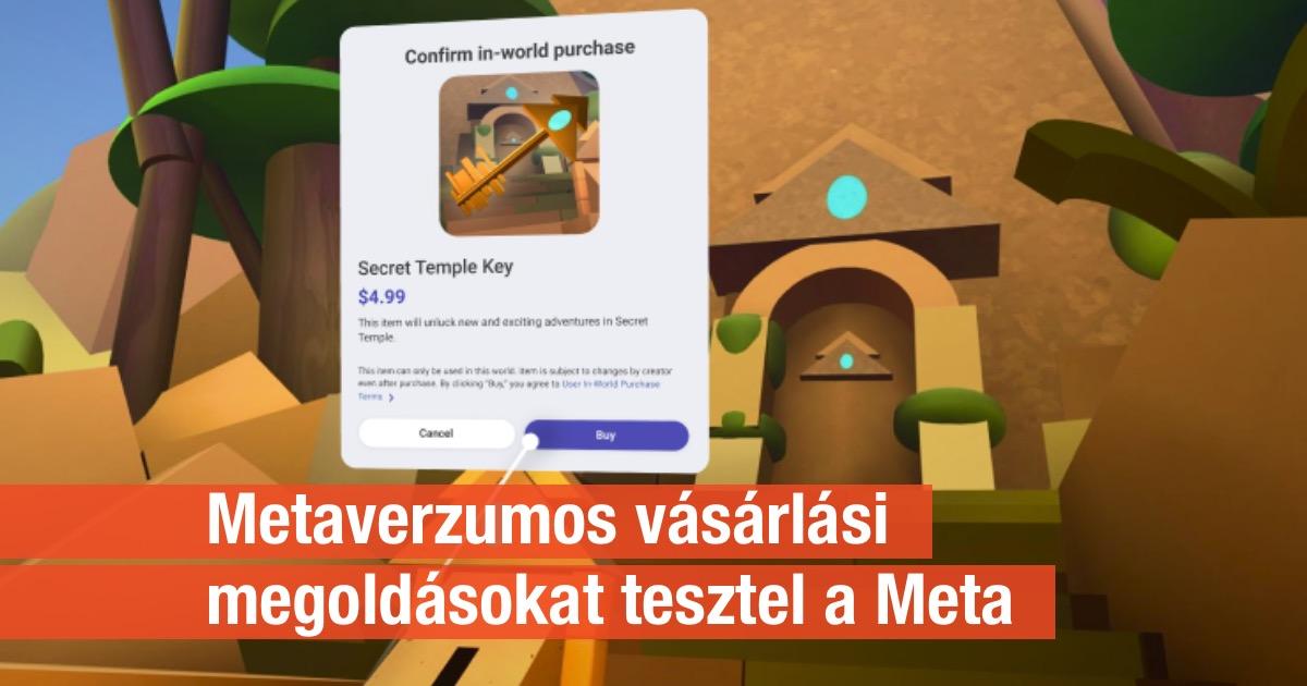 Metaverzumos fizetési megoldáson dolgozik a Meta