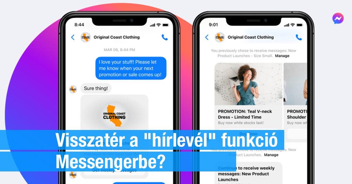 Visszatér a “hírlevél” funkció Messengerbe?