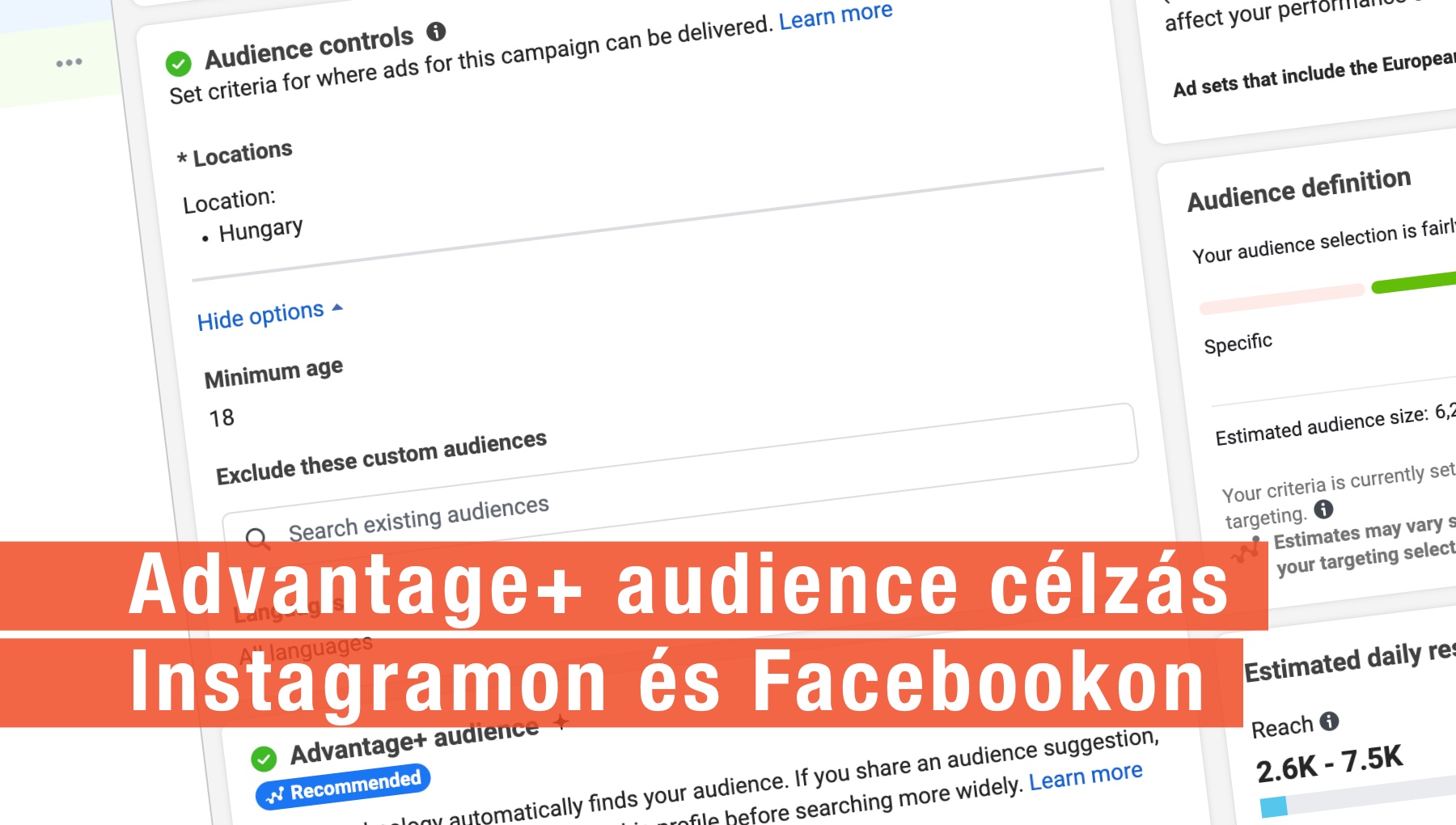Mire jó az Advantage+ célközönség célzás a Facebook és Instagram hidetéseknél?