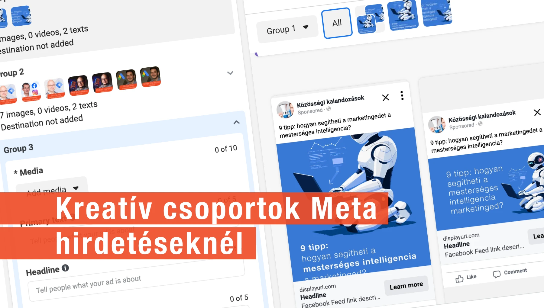 Kreatív csoportok Meta sales hirdetéseknél
