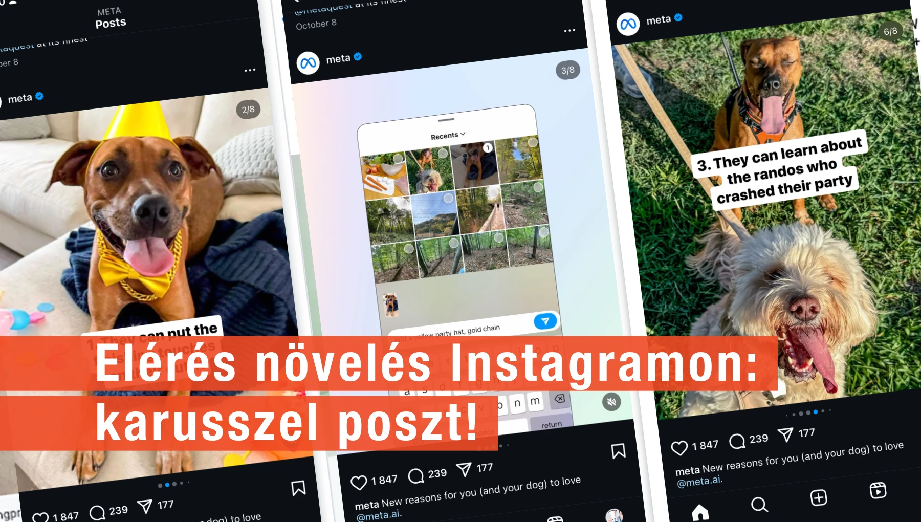 Elérés növelés Instagramon: carousel poszt