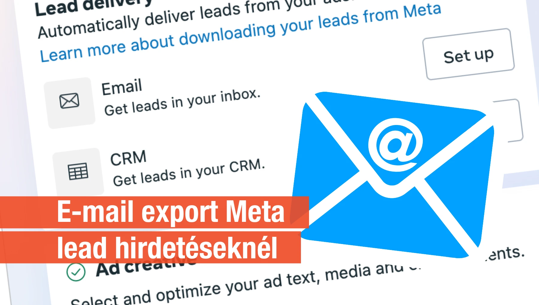 E-mail export Meta lead hirdetéseknél
