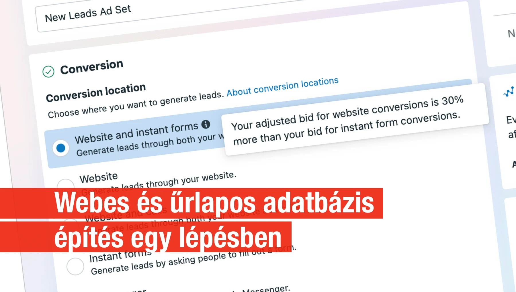 Még egyszerűbb adatbázis építés Lead hirdetésekkel